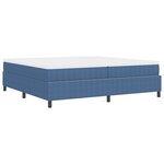 vidaXL Lit à Ressorts avec Matelas Bleu 200x200 cm Tissu en Velours Côtelé