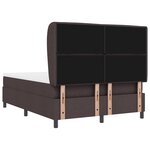 Lit avec sommier à ressorts et matelas vidaXL Marron foncé 140x200 cm Tissu