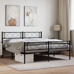 vidaXL Cadre de lit métal sans matelas avec pied de lit noir 120x190cm