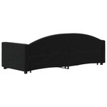 vidaXL Lit de jour avec gigogne et tiroirs sans matelas noir 80x200 cm