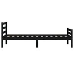 vidaXL Cadre de lit sans matelas noir bois massif 90x200 cm