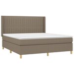 vidaXL Sommier à lattes de lit matelas et LED Taupe 160x200 cm Tissu
