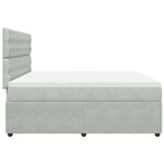 vidaXL Sommier à lattes de lit et matelas Gris clair 200x200cm Velours