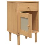 vidaXL Table de chevet SENJA aspect de rotin marron bois de pin massif