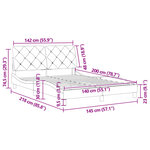 vidaXL Cadre de lit avec tête de lit Rose 140x200 cm Velours