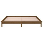 vidaXL Cadre de lit à LED marron miel 200x200 cm bois massif