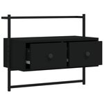 vidaXL Meuble TV mural noir 60 5x30x51 cm bois d'ingénierie