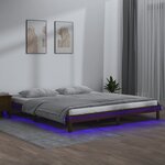 vidaXL Cadre de lit à LED sans matelas 160x200 cm bois massif