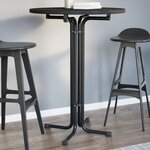 vidaXL Table à manger noir Ø80x110 cm bois d'ingénierie et acier
