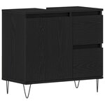 vidaXL Set de meubles de salle de bain en chêne noir - 3 pièces en bois d'ingénierie