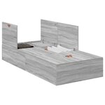 Cadre de lit de rangement vidaXL Gris Sonoma 75x190 cm