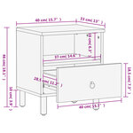 vidaXL Table de chevet 40x33x46 cm Bois de manguier solide