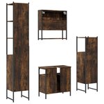 vidaXL Ensemble de meubles de salle de bain 4 Pièces Chêne fumé Bois
