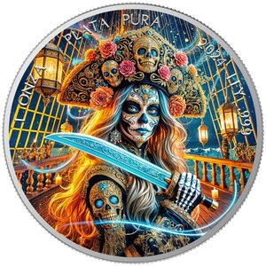 Pièce de monnaie en Argent g 31.1 (1 oz) Millésime 2024 DIA DE LOS MUERTOS