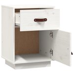 vidaXL Table de chevet Blanc 40x34x55 cm Bois de pin solide