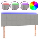 vidaXL Tête de lit à LED Gris clair 144x5x78/88 cm Tissu