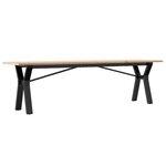 vidaXL Table basse cadre en Y 160x40x45 cm bois de pin massif et fonte