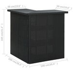 vidaXL Meuble de bar de jardin 4 Pièces avec coussins Résine tressée Noir