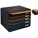 Module De Classement Big Box Plus Horizon 5 Tiroirs Black Office - Noir/arlequin - Exacompta