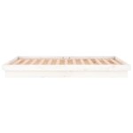vidaXL Cadre de lit à LED blanc 180x200 cm Super King bois massif