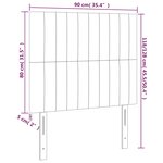vidaXL Têtes de lit 2 Pièces Marron Foncé 90x5x78/88 cm Tissu