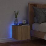vidaXL Meuble TV mural avec lumières LED chêne sonoma 30 5x35x30 cm