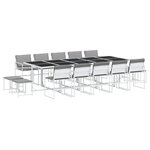 vidaXL Ensemble à manger de jardin avec coussins 15Pièces blanc textilène