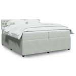 vidaXL Sommier à lattes de lit et matelas Gris clair 200x200cm Velours