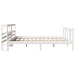 vidaXL Cadre de lit et tête de lit blanc 200x200 cm bois de pin massif
