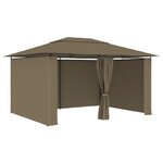 vidaXL Chapiteau de jardin avec rideaux 4x3 m Taupe 180 g/m²