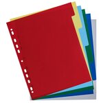 Intercalaires Polypropylène Souple 6 Positions - A4 Maxi - Couleurs Assorties - X 100 - Exacompta