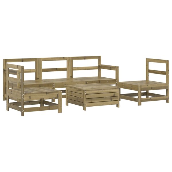 vidaXL Salon de jardin 6 Pièces bois de pin imprégné
