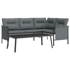 Salon de jardin meuble d'extérieur ensemble de mobilier 2 pièces anthracite acier 02_0015879