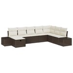vidaXL Set de Canapés de Jardin 8 Pièces Avec Coussins Marron Rattan Poly