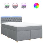 vidaXL Sommier à lattes de lit avec matelas Gris clair 140x190cm Tissu