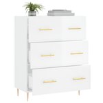 vidaXL Buffet Blanc brillant 69 5x34x90 cm Bois d'ingénierie