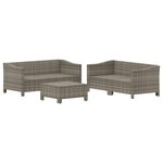 vidaXL Salon de jardin 5 Pièces avec coussins Gris Résine tressée