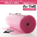 1 rouleau de film bulle d'air largeur 100cm x longueur 50m  - gamme air'roll antistatique