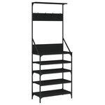 vidaXL Porte-vêtements et rangement des chaussures noir 70x34x184 cm