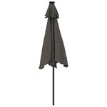 vidaXL Parasol de jardin LED et mât en acier anthracite 225x225x212 cm