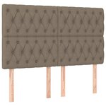 vidaXL Sommier à lattes de lit et matelas et LED Taupe 140x190cm Tissu