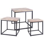 H&S Collection Ensemble de tables d'appoint 3 Pièces Teck
