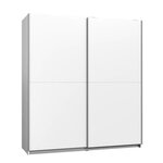 Armoire 2 portes coulissantes - Panneaux de particules - Blanc - 170 3 x 61 2 x 190 5 cm - ULOS