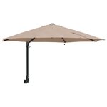 vidaXL Parasol de jardin mural avec LEDs Taupe 248 cm