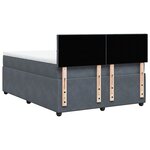 vidaXL Sommier à lattes de lit et matelas Gris foncé 140x200cm Velours