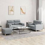 vidaXL Ensemble de canapés 3 Pièces coussins gris clair tissu