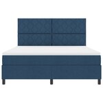 vidaXL Lit à ressorts avec matelas bleu super king en tissu