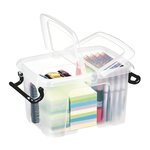 Boîte de rangement Smart Storemaster avec poignées clips et couvercle papillon 6 litres 224 x 305 x 182 mm, polypropylène, transparente