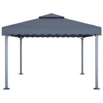 vidaXL Tonnelle et guirlande lumineuse à LED 4x3m Anthracite Aluminium