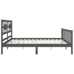 vidaXL Cadre de lit sans matelas gris 200x200 cm bois massif de pin